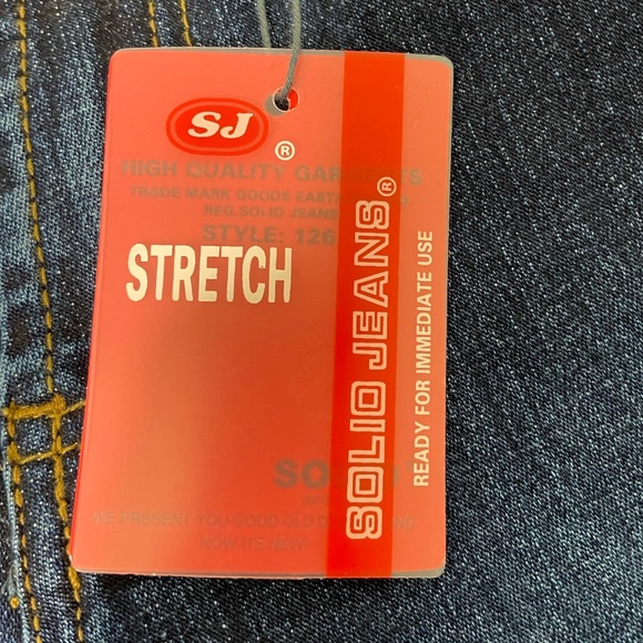 SOLID JEANS True Y2K Vintage Mid Rise Flare Stretch Denim Jeans Embroidered 1 - Picture 12 of 13